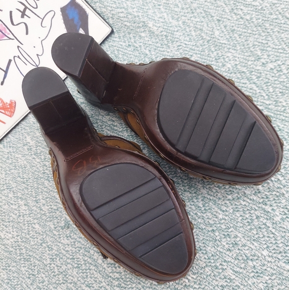 Coach Studded Suede Clogs, sz 8.5 - Picture 7 of 10